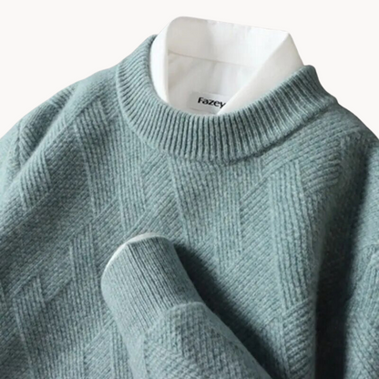 Knit Sweater - Natural Viscose Jacquard & Breathable Drape