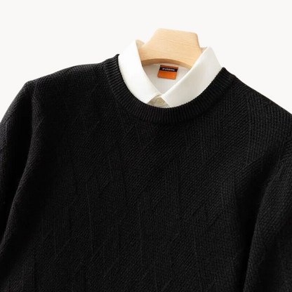 Knit Sweater - Natural Viscose Jacquard & Breathable Drape