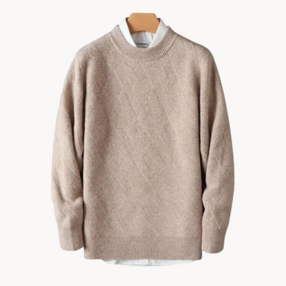 Knit Sweater - Natural Viscose Jacquard & Breathable Drape