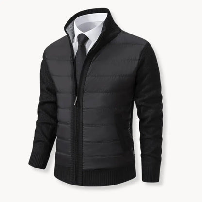 Knit Sweater - Zip Front And Ribbed Trim For Easy Wear