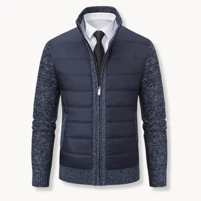 Knit Sweater - Zip Front And Ribbed Trim For Easy Wear