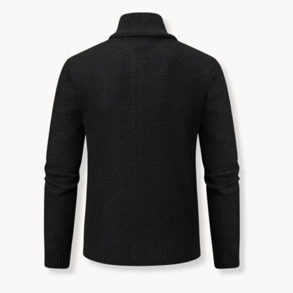Knit Sweater - Zip Front And Ribbed Trim For Easy Wear