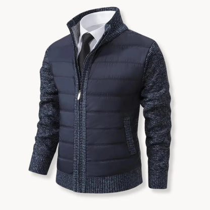 Knit Sweater - Zip Front And Ribbed Trim For Easy Wear