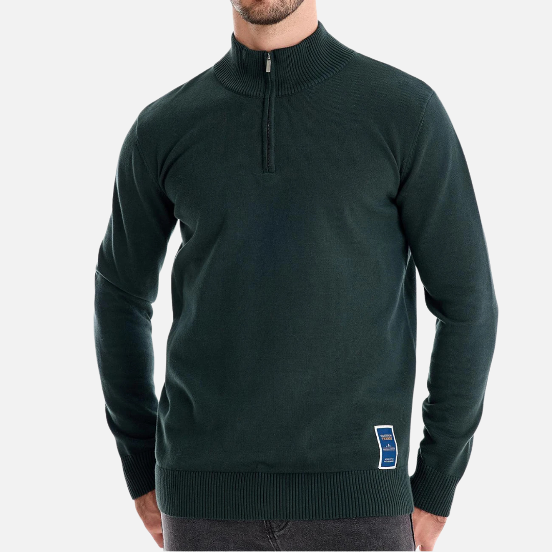 Knit Sweater - Quarter Zip Neck & Smooth Layering Fit