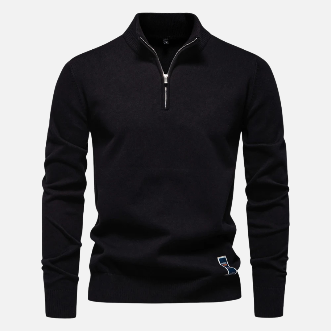 Knit Sweater - Quarter Zip Neck & Smooth Layering Fit