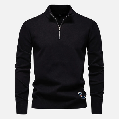 Knit Sweater - Quarter Zip Neck & Smooth Layering Fit