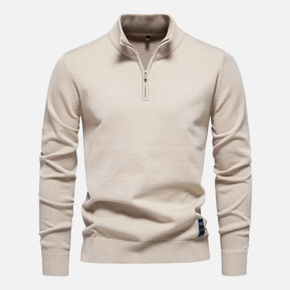 Knit Sweater - Quarter Zip Neck & Smooth Layering Fit