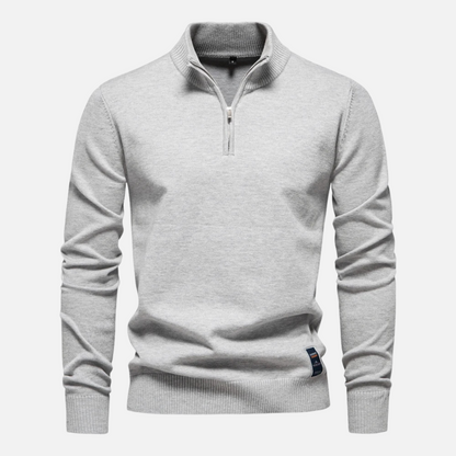 Knit Sweater - Quarter Zip Neck & Smooth Layering Fit