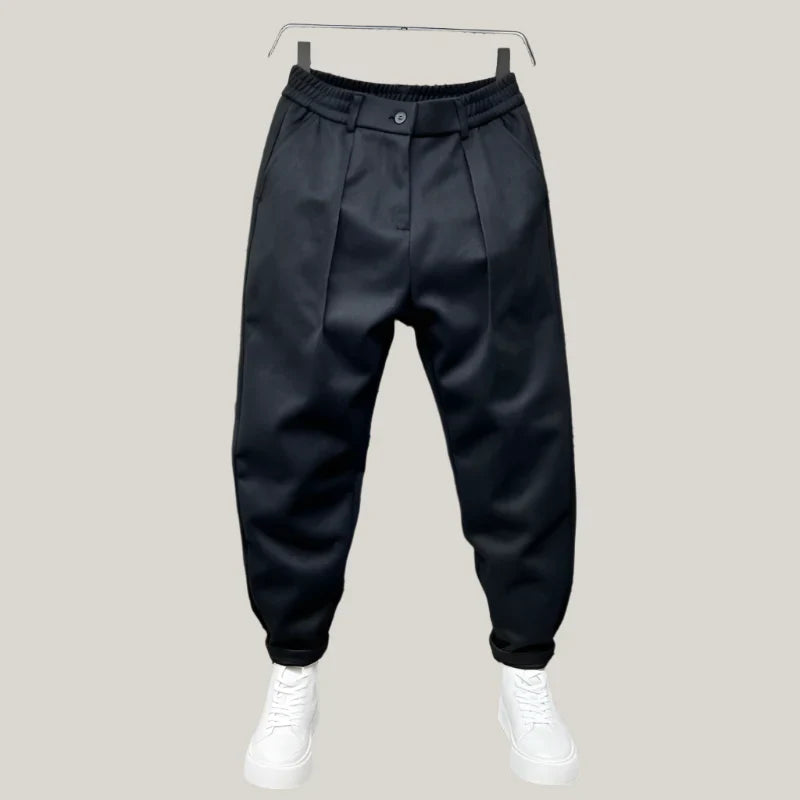 Kurt Trousers | Elegant Mottled Pleated Formal Trousers for Men