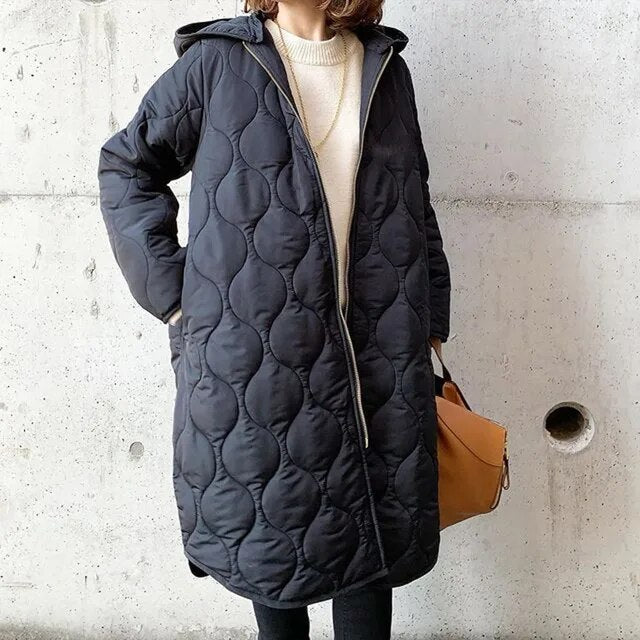 Women's Padded Water Resistant Parka Coat - BritishElegance