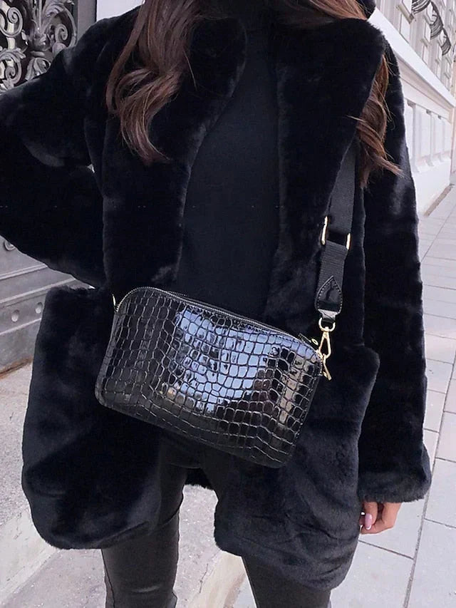 Luxe Faux Fur Oversized Open Coat for Women