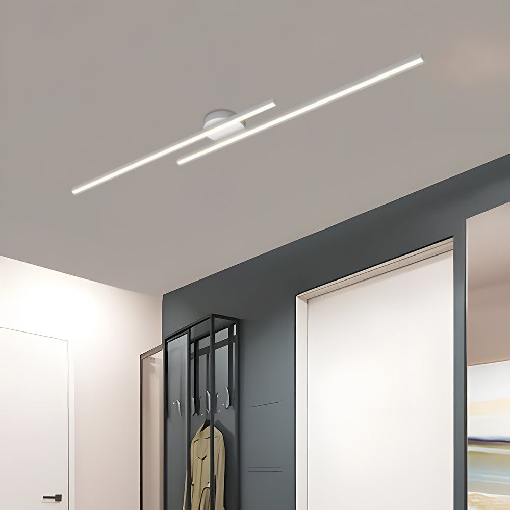 Sleek Silver LED Semi Flush Mount Ceiling Light