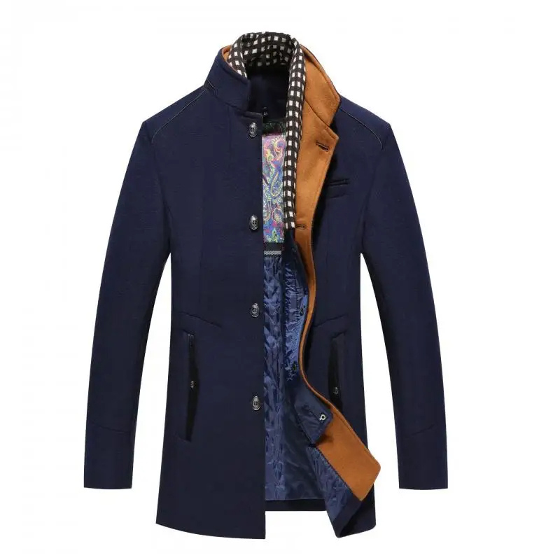 Stylish and warm men's winter coat with a stand-up collar