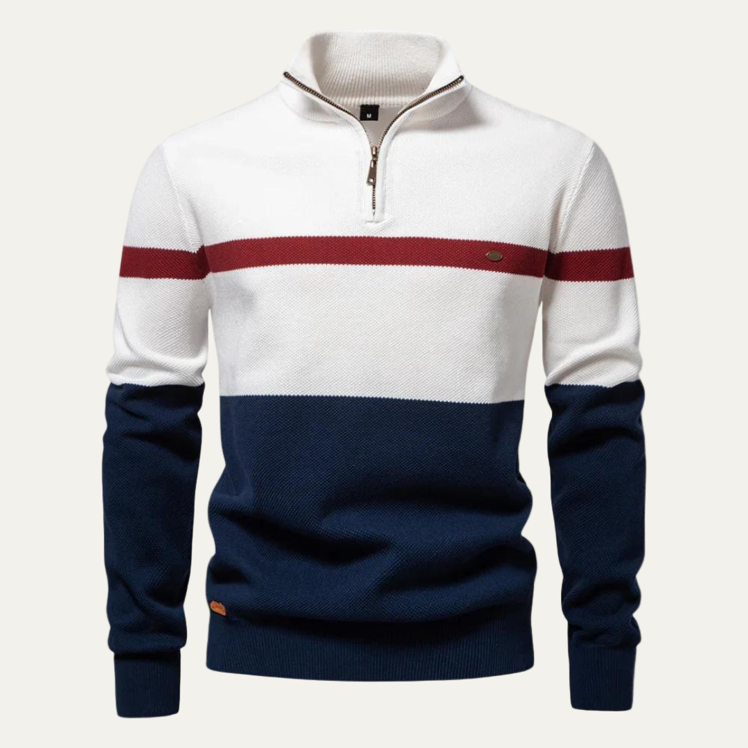 Men’s Stylish Quarter Zip Knit Sweater