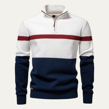 Men’s Stylish Quarter Zip Knit Sweater