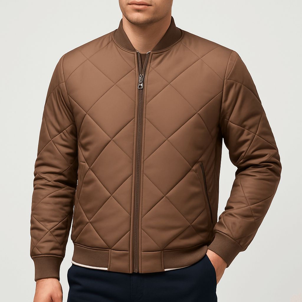 Diamond Quilted Bomber Jacket