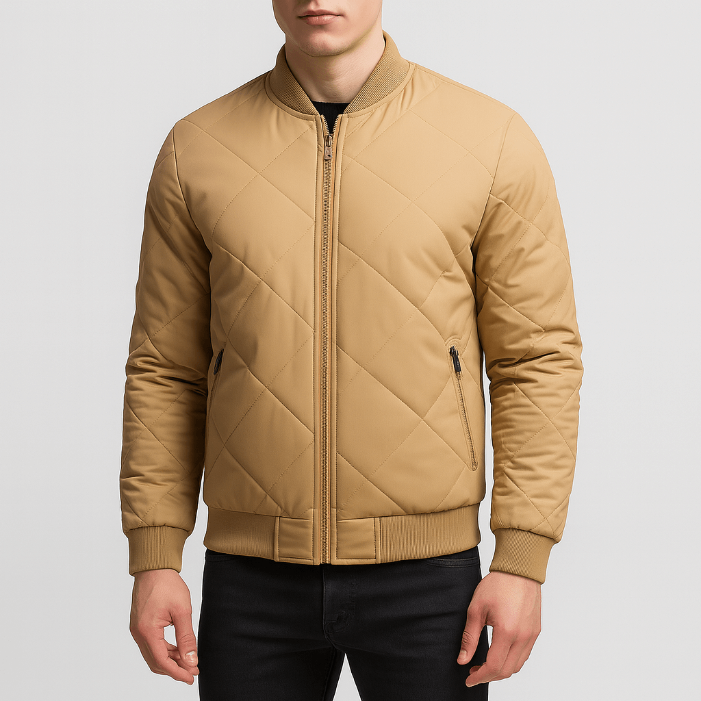 Diamond Quilted Bomber Jacket