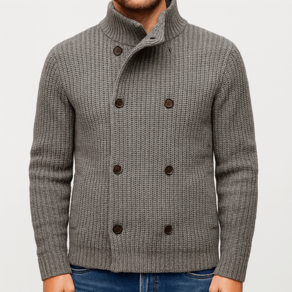 Double-Breasted Knit Cardigan