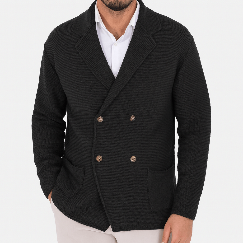 Double-Breasted Knit Cardigan