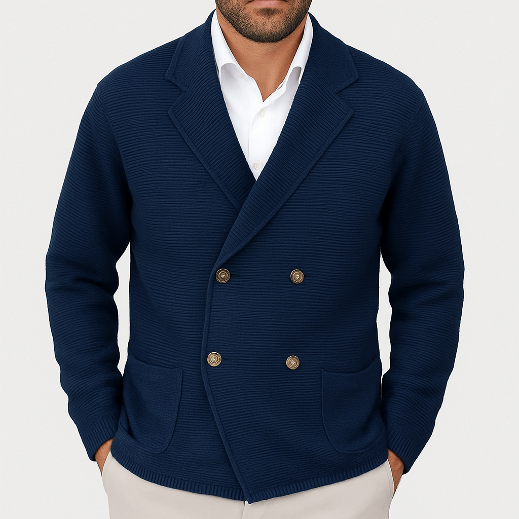 Double-Breasted Knit Cardigan
