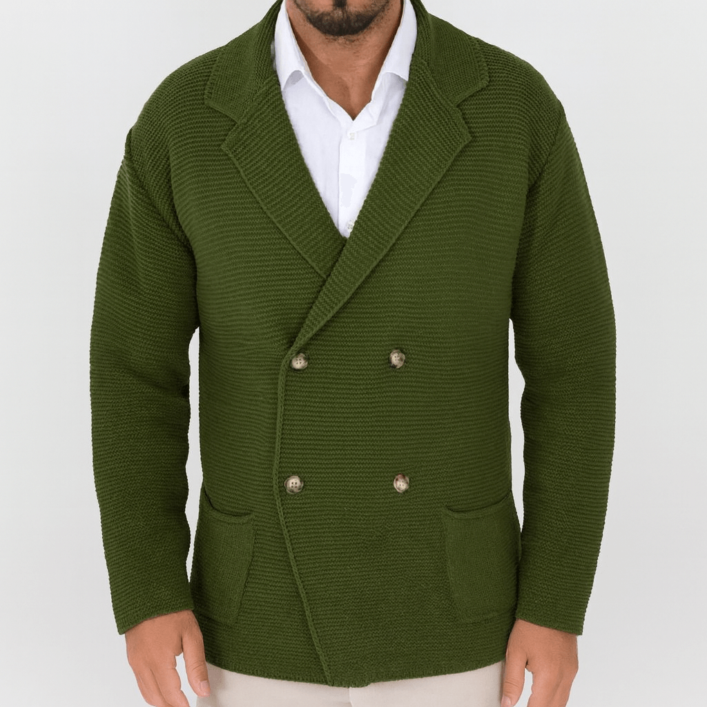 Double-Breasted Knit Cardigan