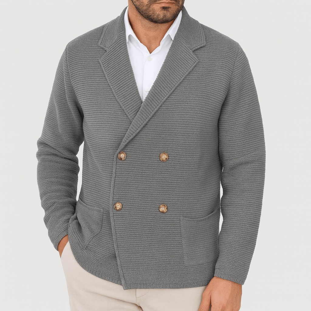 Double-Breasted Knit Cardigan