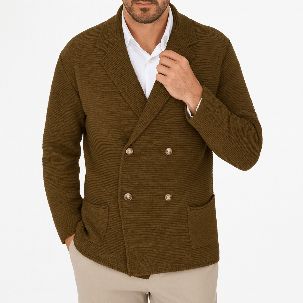 Double-Breasted Knit Cardigan