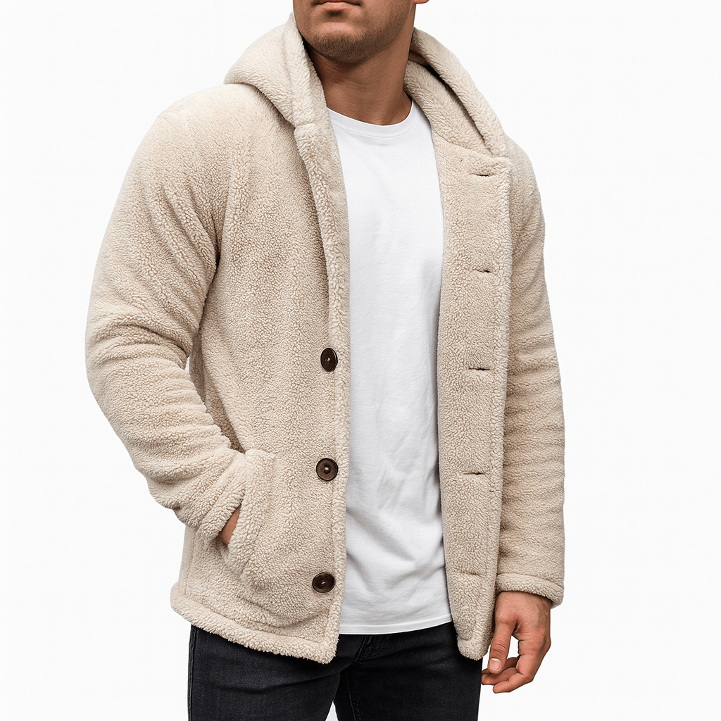 Fleece Hooded Cardigan
