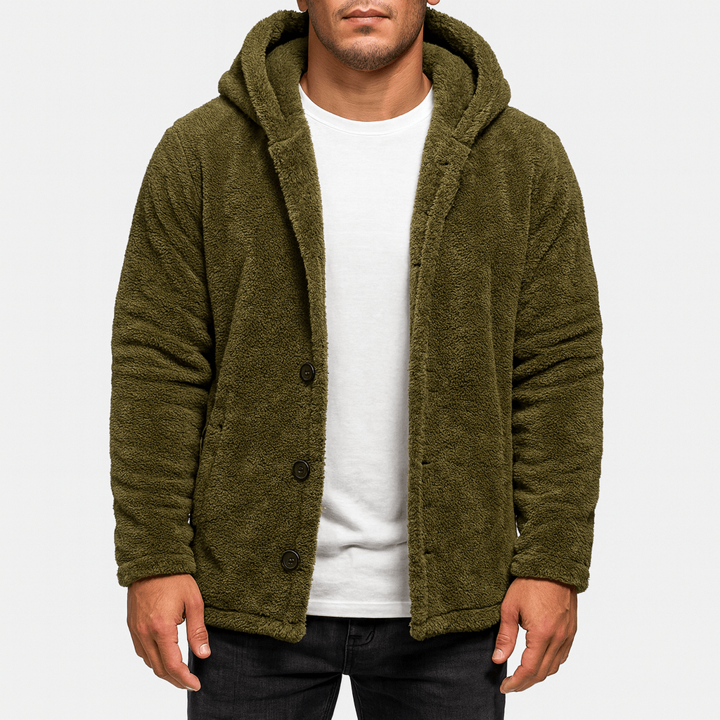 Fleece Hooded Cardigan