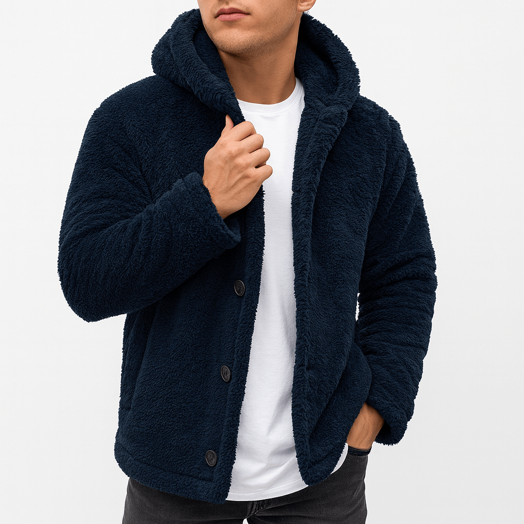 Fleece Hooded Cardigan