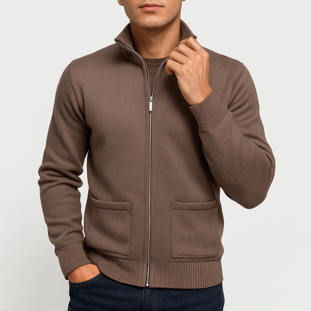 Full-Zip Cotton Cardigan