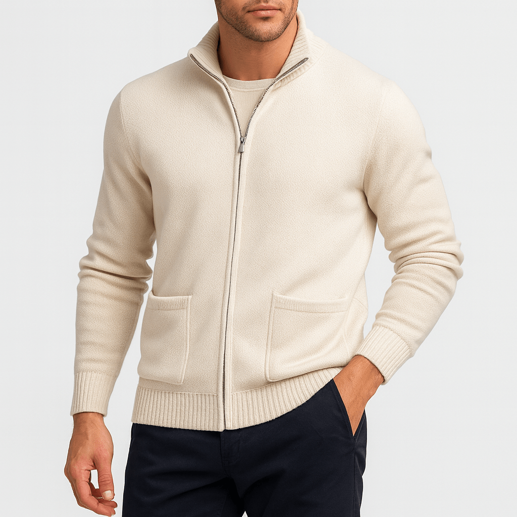 Full-Zip Cotton Cardigan