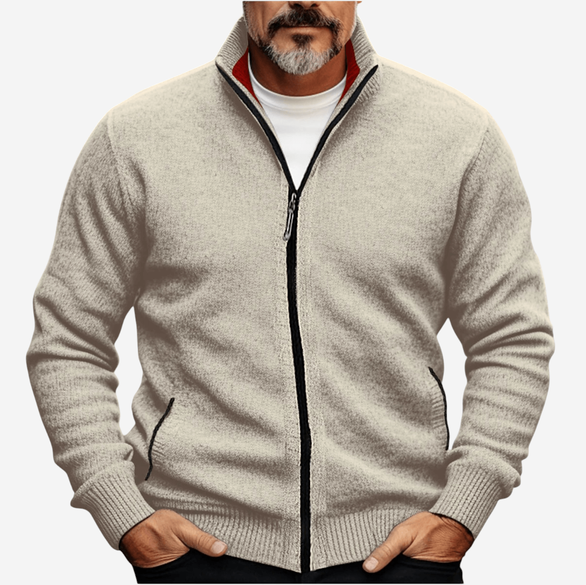 Full-Zip Knit Cardigan