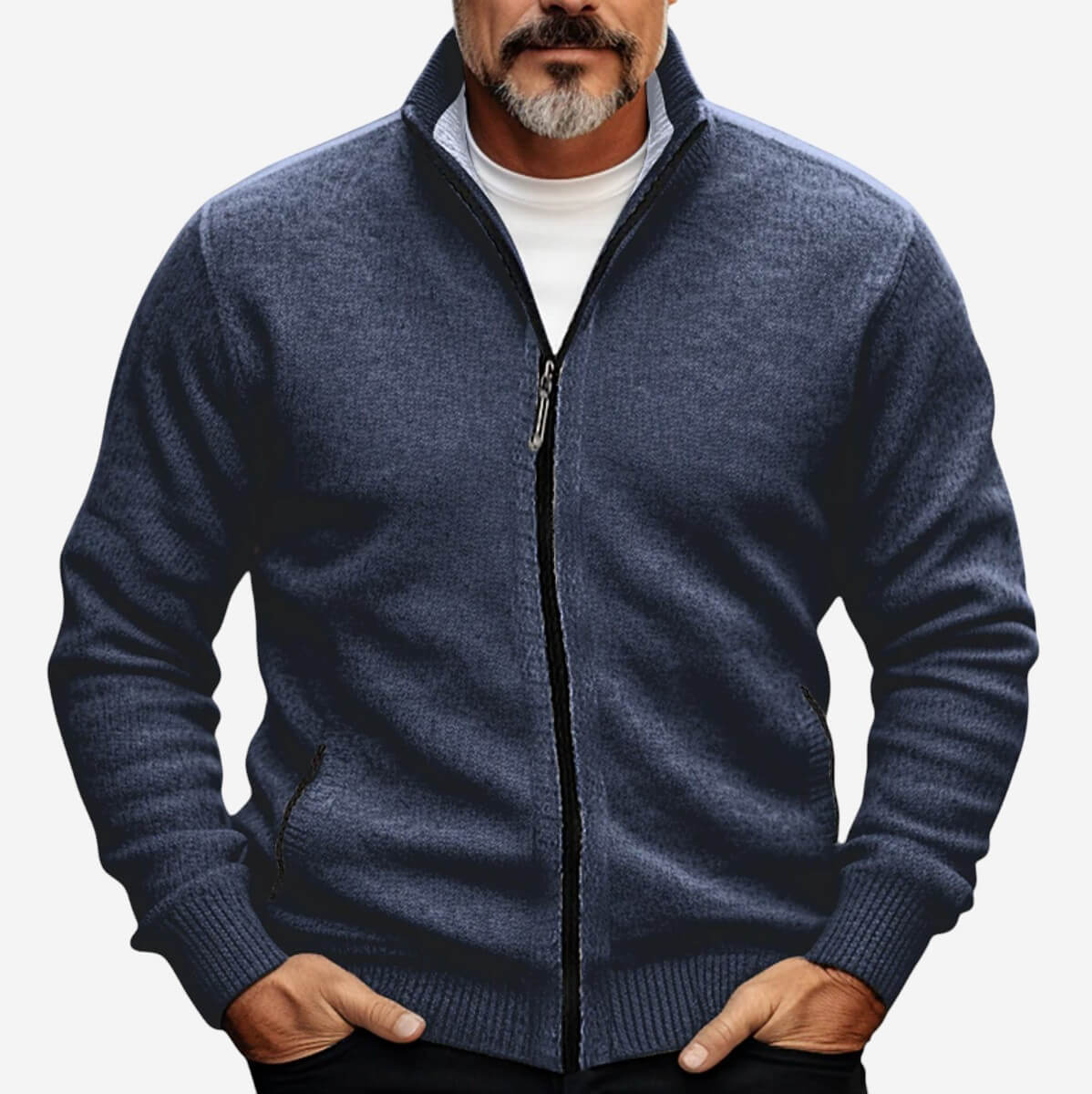 Full-Zip Knit Cardigan