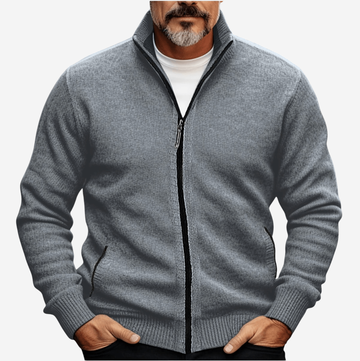 Full-Zip Knit Cardigan