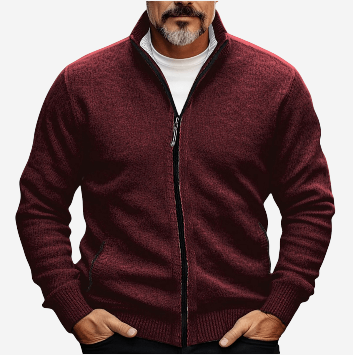 Full-Zip Knit Cardigan
