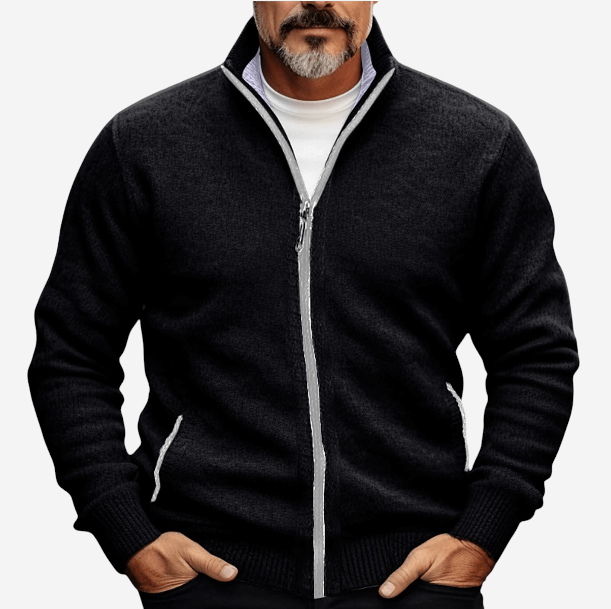 Full-Zip Knit Cardigan