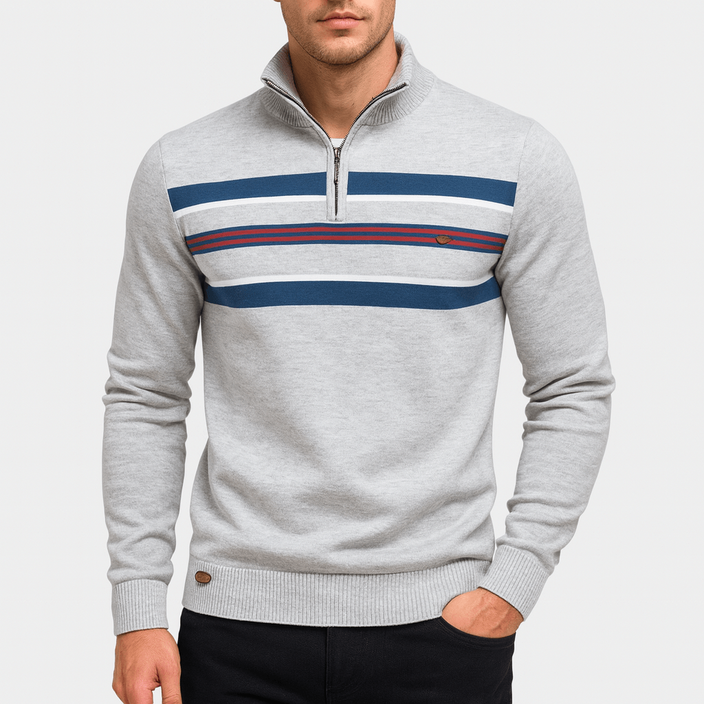 Half-Zip Striped Jumper
