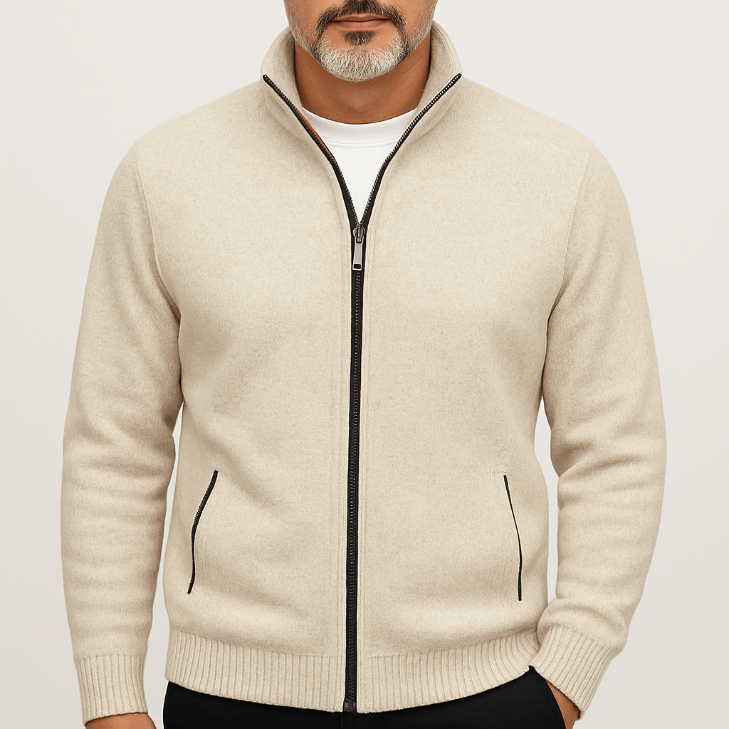 High Collar Zip Cardigan