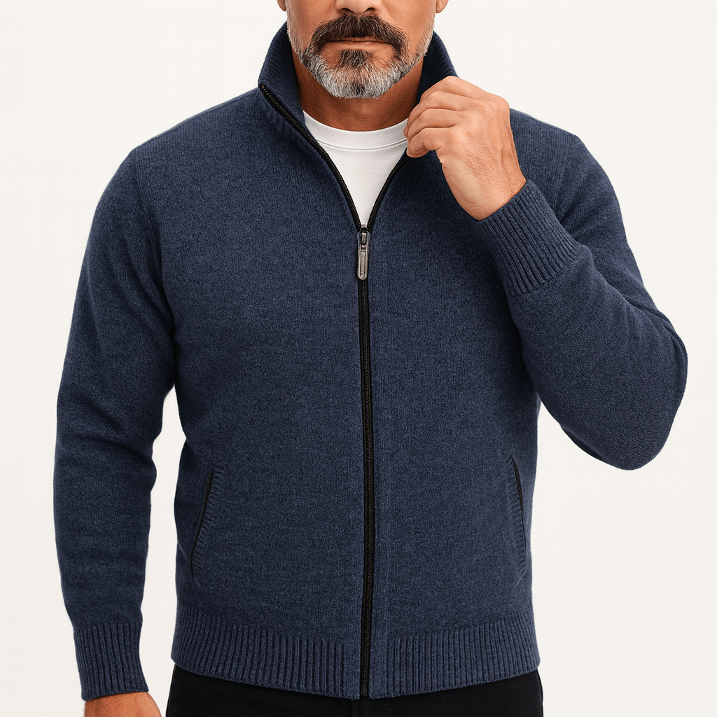 High Collar Zip Cardigan