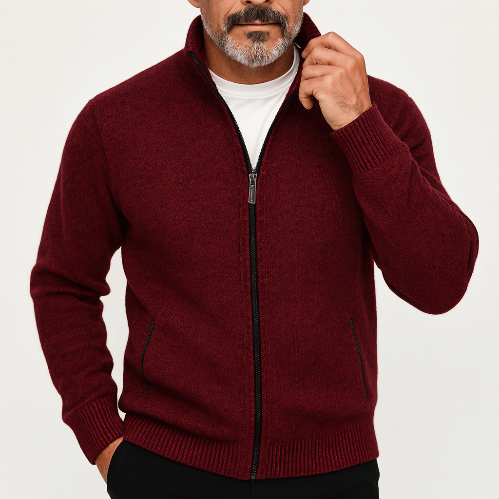 High Collar Zip Cardigan
