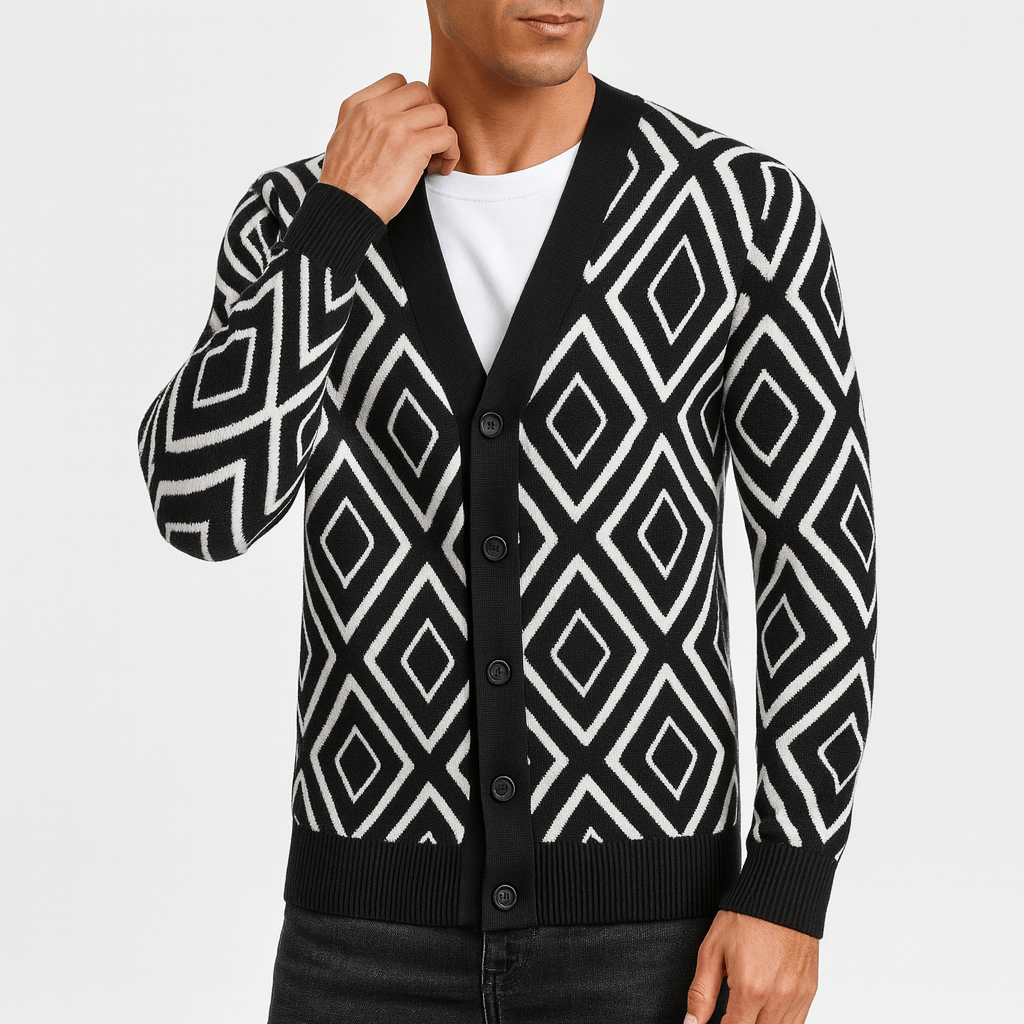 Jacquard Knit Cardigan