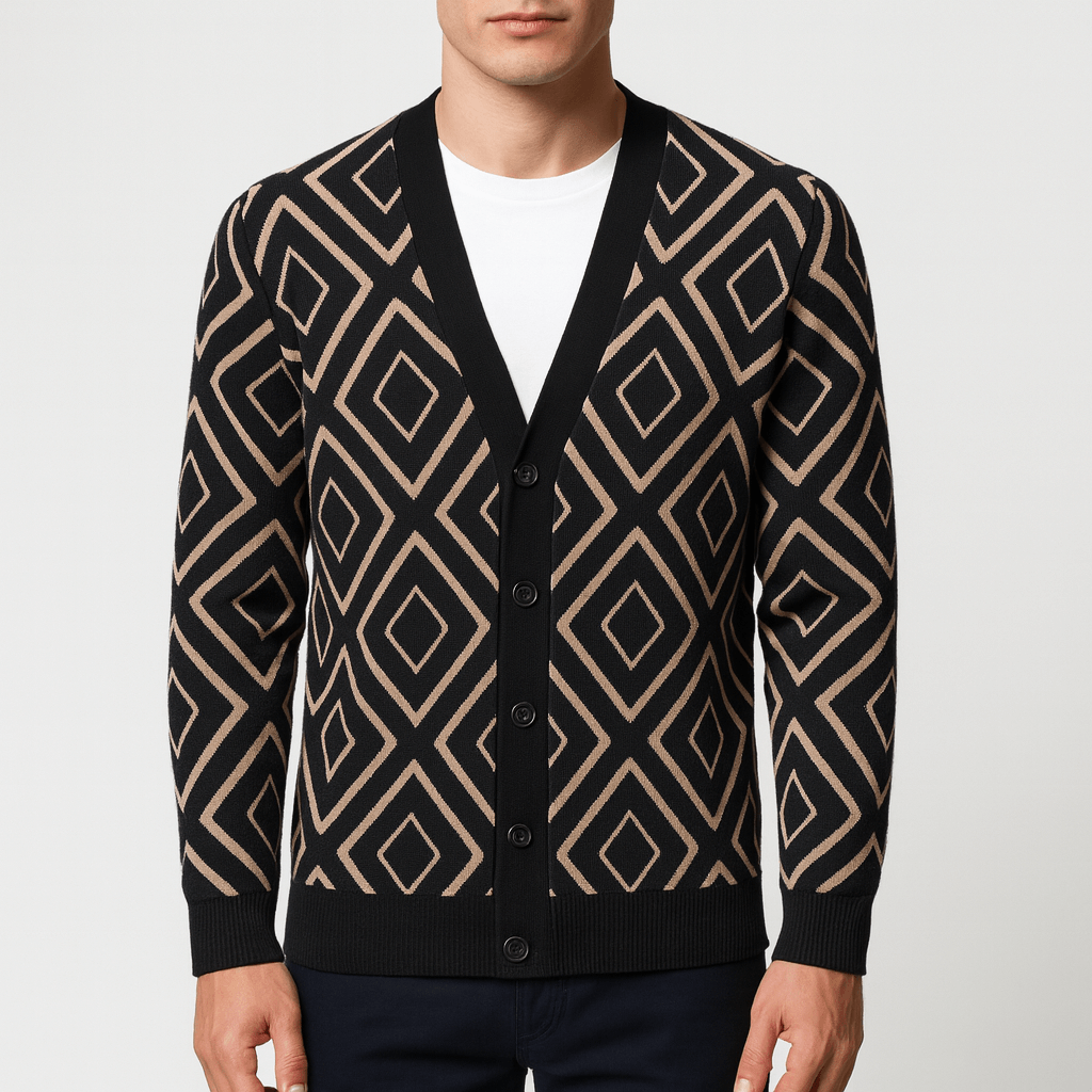 Jacquard Knit Cardigan