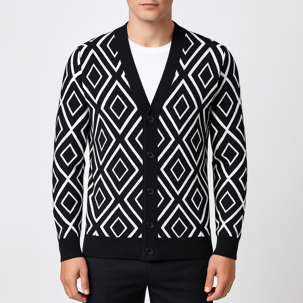 Jacquard Slim Cardigan