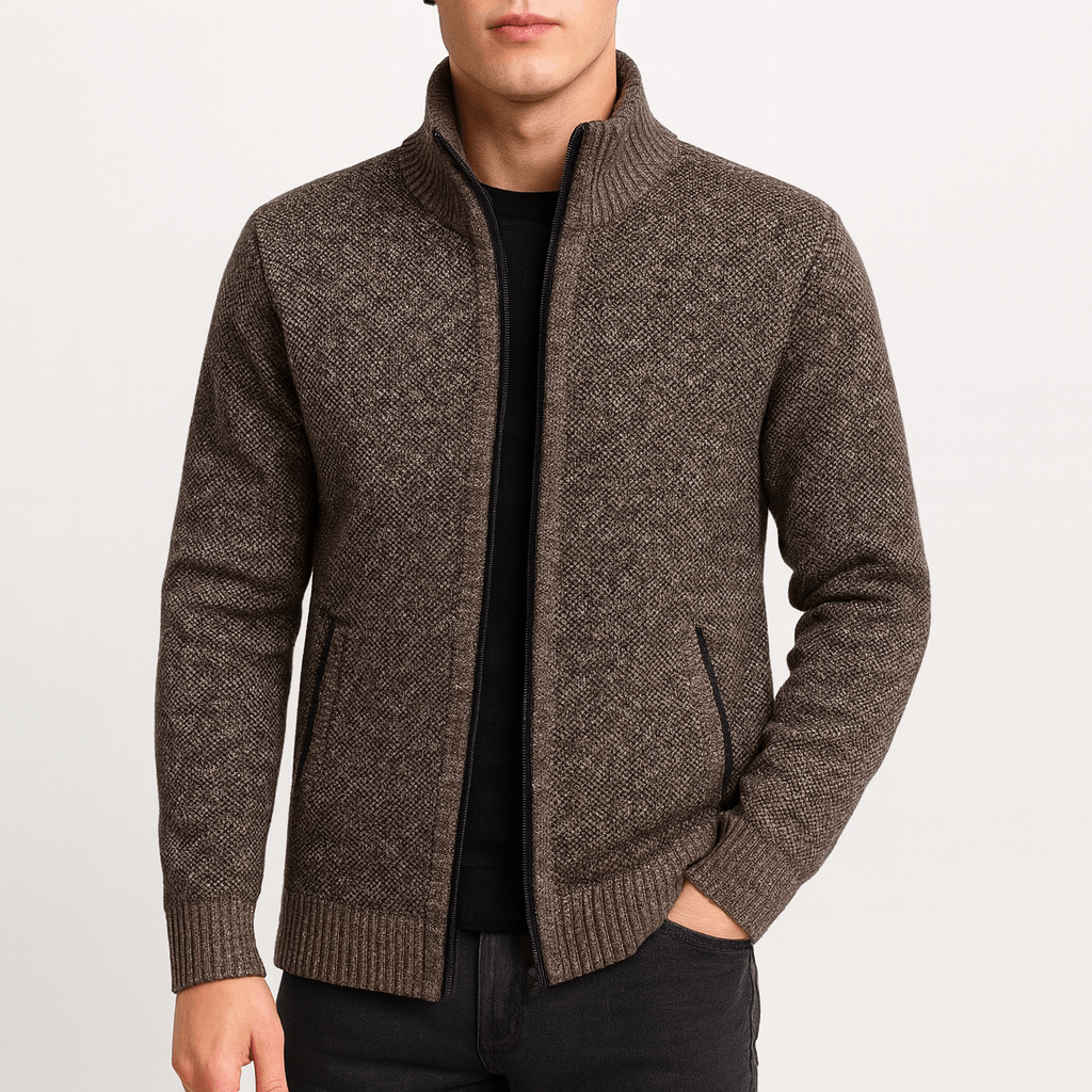 Knitted Zip Cardigan