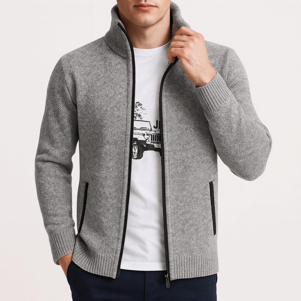 Knitted Zip Cardigan