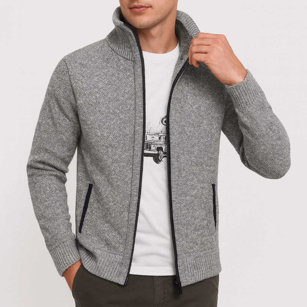 Knitted Zip Cardigan