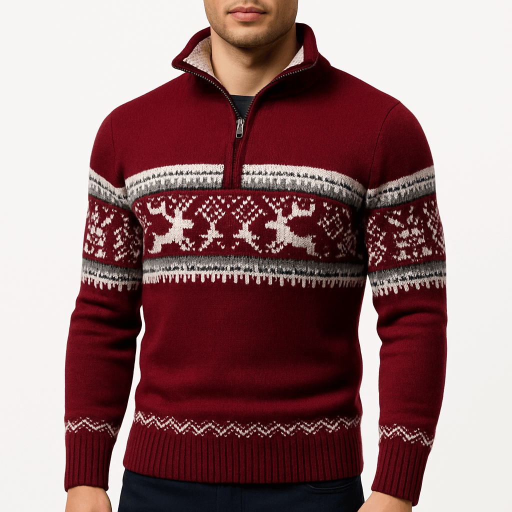 Kris Fair Isle Half-Zip Sweater