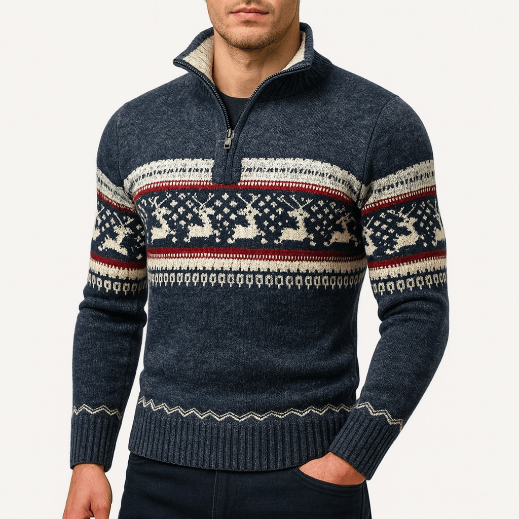 Kris Fair Isle Half-Zip Sweater
