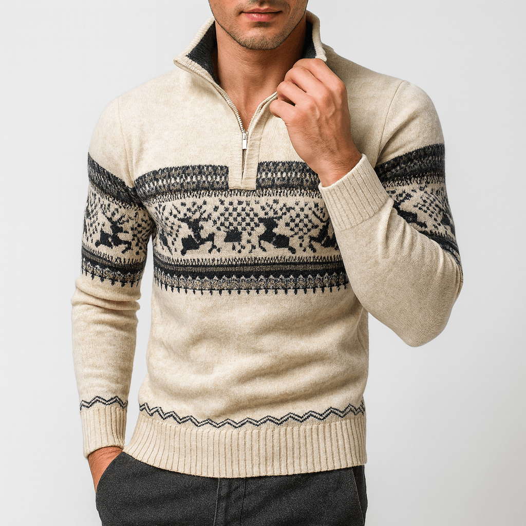 Kris Fair Isle Half-Zip Sweater
